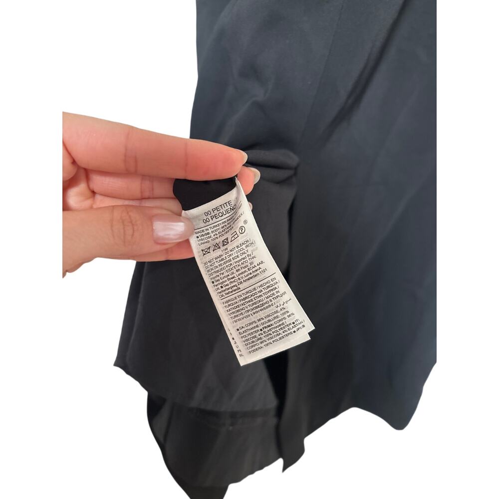 Banana Republic Black Foldover Column Maxi dress Stretch 00 Petite - Picture 8 of 9